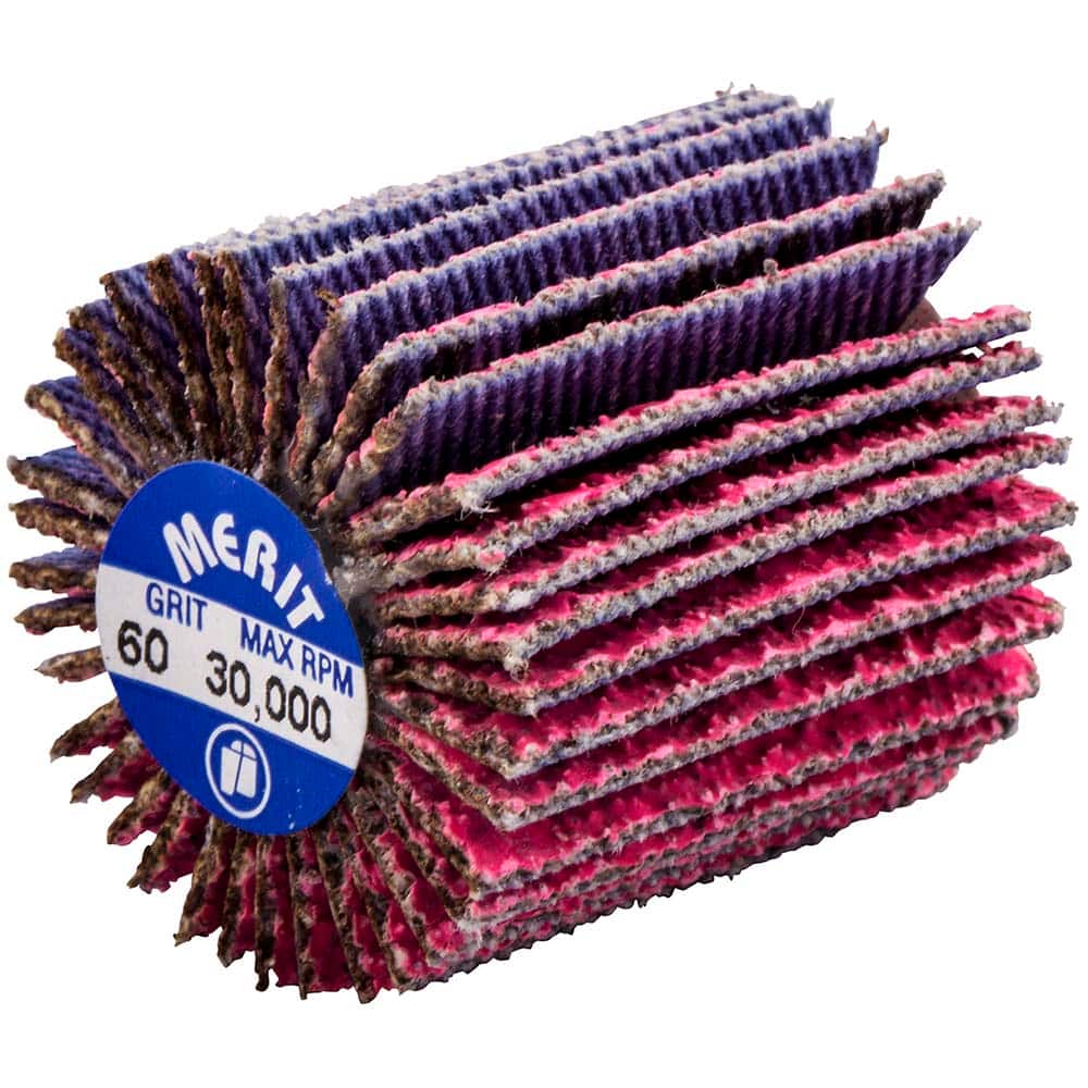Merit Abrasives - 1 x 1" 60 Grit Ceramic Alumina Unmounted Flap Wheel - Industrial Tool & Supply