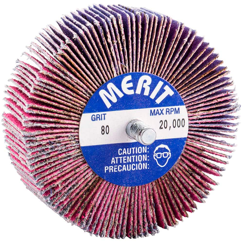 Merit Abrasives - 3 x 1" 80 Grit Ceramic Alumina Unmounted Flap Wheel - Industrial Tool & Supply