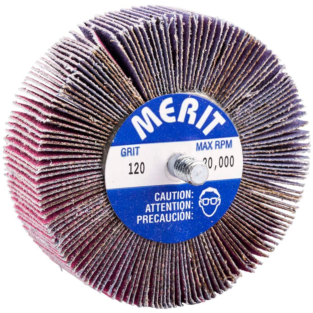 Merit Abrasives - 3 x 1" 120 Grit Ceramic Alumina Unmounted Flap Wheel - Industrial Tool & Supply