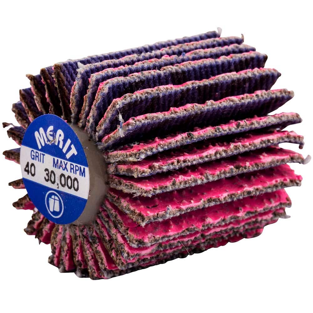 Merit Abrasives - 1 x 1" 40 Grit Ceramic Alumina Unmounted Flap Wheel - Industrial Tool & Supply