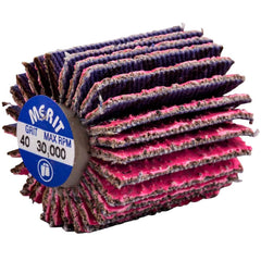 Merit Abrasives - 1 x 1" 40 Grit Ceramic Alumina Unmounted Flap Wheel - Industrial Tool & Supply