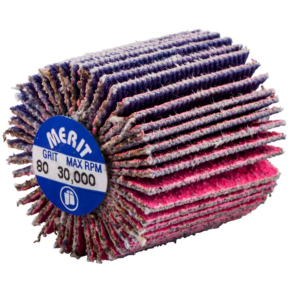 Merit Abrasives - 1 x 1" 80 Grit Ceramic Alumina Unmounted Flap Wheel - Industrial Tool & Supply