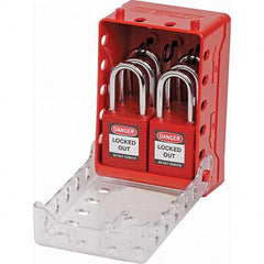 Brady - 1 8-Piece Kit 2.7" Deep x 4" Wide x 5.7" High Portable & Wall Mount Group Lockout Box - Industrial Tool & Supply