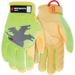 MCR Safety - Size S Leather or Synthetic Leather General Protection High Visibility Work Gloves - Industrial Tool & Supply