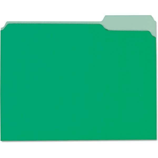 UNIVERSAL - File Folders, Expansion Folders & Hanging Files Folder/File Type: File Folders with Top Tab Color: Green - Industrial Tool & Supply