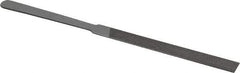 Nicholson - 5-1/4" Long, Flat American-Pattern File - Double Cut, 0.44" Overall Thickness, Handle - Industrial Tool & Supply