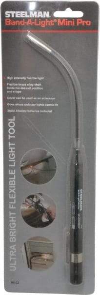 Steelman - Krypton Bulb, Mini Flashlight - Black Plastic Body, 2 AAA Batteries Included - Industrial Tool & Supply