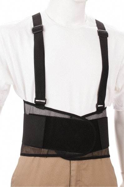 OccuNomix - Size 3XL, Hook & Loop, Polypropylene Mesh Belt with Adjustable Shoulder Straps - 54 to 58" Waist, 8-1/4" Wide, Lumbar Support, Black - Industrial Tool & Supply