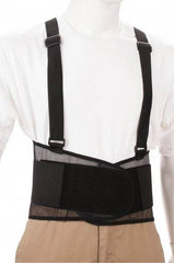 OccuNomix - Size 3XL, Hook & Loop, Polypropylene Mesh Belt with Adjustable Shoulder Straps - 54 to 58" Waist, 8-1/4" Wide, Lumbar Support, Black - Industrial Tool & Supply
