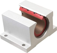 Pacific Bearing - 1" ID, 3-1/4" OAW x 2.813" OAL x 10.5mm OAH Open Pillow Block - 3,525 Lb Static Cap, 2-7/8" Btw Mnt Hole Ctrs, 1.187" Base-to-Ctr Ht, Aluminum - Industrial Tool & Supply