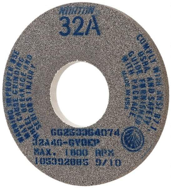 Norton - 14" Diam x 5" Hole x 1" Thick, G Hardness, 46 Grit Surface Grinding Wheel - Aluminum Oxide, Type 1, Coarse Grade, 1,800 Max RPM, Vitrified Bond, No Recess - Industrial Tool & Supply