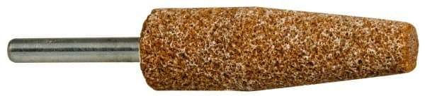 Norton - 3/4" Head Diam x 2-1/2" Thickness, A1, Cone End, Zirconia Alumina Mounted Point - Very Coarse Grade, 30 Grit, 20,960 RPM - Industrial Tool & Supply