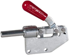 De-Sta-Co - 299 Lb Load Capacity, Straight Base, Carbon Steel, Standard Straight Line Action Clamp - 2 Mounting Holes, 0.27" Mounting Hole Diam, 0.44" Plunger Diam, Straight Handle - Industrial Tool & Supply