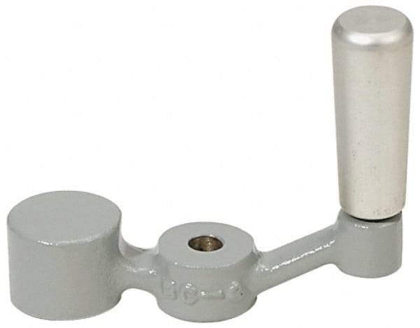 Jergens - 3/4" Hub Height Crank Handle - 1/4" Bore, 3-15/16" Center to Center, Aluminum - Industrial Tool & Supply
