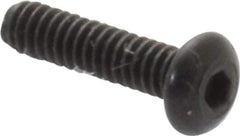 Value Collection - #0-80 UNF Hex Socket Drive, Button Screw - Alloy Steel, Black Oxide Finish, Fully Threaded, 1/4" Length Under Head - Industrial Tool & Supply