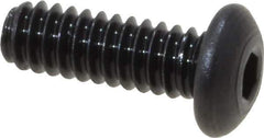 Value Collection - #0-80 UNF Hex Socket Drive, Button Screw - Alloy Steel, Black Oxide Finish, Fully Threaded, 3/16" Length Under Head - Industrial Tool & Supply