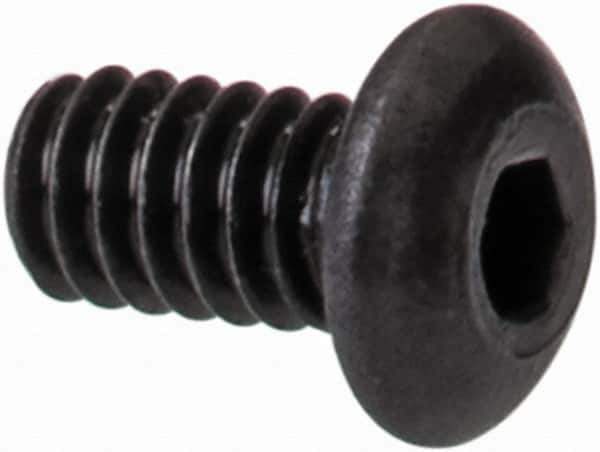 Value Collection - #0-80 UNF Hex Socket Drive, Button Screw - Alloy Steel, Black Oxide Finish, Fully Threaded, 1/8" Length Under Head - Industrial Tool & Supply