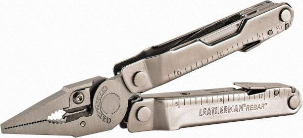 Leatherman - 17 Piece, Multi-Tool Set - Gray, 6-1/4" OAL, 4" Closed Length - Industrial Tool & Supply