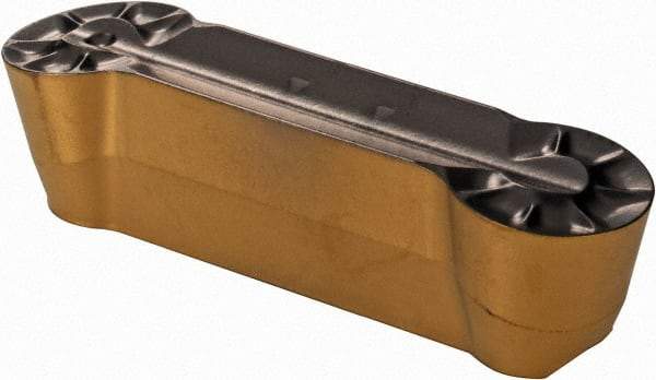 Iscar - 840GDMY Grade IC830, 8mm Cutting Width Carbide Grooving Insert - 25mm Max Depth of Cut, Neutral, 4mm Corner Radius, TiN/TiAlN Finish - Industrial Tool & Supply
