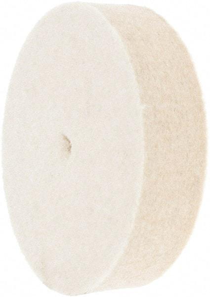 Made in USA - 2" Diam x 1/2" Thick Unmounted Buffing Wheel - 1 Ply, Polishing Wheel, 1/2" Arbor Hole, Hard Density - Industrial Tool & Supply