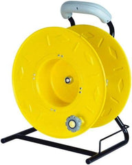 Value Collection - 12 AWG, 100' Cable Length, Cord & Cable Reel without Cable - 0 Outlets, NEMA 5-15R, 15 Amps, SO Cable, Yellow Reel - Industrial Tool & Supply
