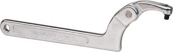 Paramount - 2" to 4-3/4" Capacity, Adjustable Pin Spanner Wrench - 11-3/8" OAL, 1/4" Hook Pin Height - Industrial Tool & Supply