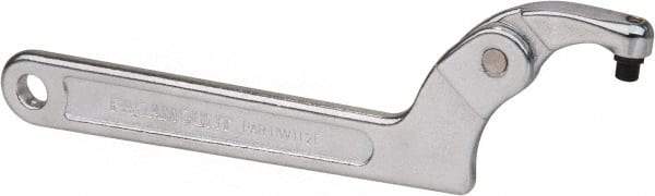 Paramount - 1-1/4" to 3" Capacity, Adjustable Pin Spanner Wrench - 8-1/8" OAL, 7/32" Hook Pin Height - Industrial Tool & Supply