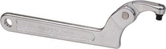 Paramount - 1-1/4" to 3" Capacity, Adjustable Pin Spanner Wrench - 8-1/8" OAL, 7/32" Hook Pin Height - Industrial Tool & Supply