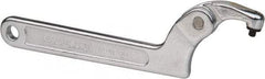 Paramount - 1-1/4" to 3" Capacity, Adjustable Pin Spanner Wrench - 8-1/8" OAL, 3/16" Hook Pin Height - Industrial Tool & Supply