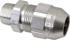 Thomas & Betts - 0.66 to 0.78" Cable Capacity, Class 1, Gas & Vapor Environments, Straight Strain Relief Cord Grip - 3/4 NPT Thread, Aluminum - Industrial Tool & Supply