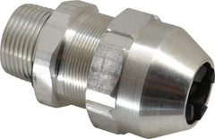 Thomas & Betts - 0.66 to 0.78" Cable Capacity, Class 1, Gas & Vapor Environments, Straight Strain Relief Cord Grip - 1 NPT Thread, Aluminum - Industrial Tool & Supply