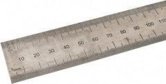 SPI - 36" Long, 0.5, 1mm Graduation, Rigid Steel Rule - Metric Graduation Style, 1-1/4" Wide, Black, Black Chrome Finish - Industrial Tool & Supply