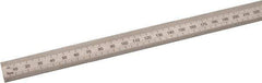 SPI - 36" Long, 0.5, 1mm Graduation, Flexible Steel Rule - Metric Graduation Style, 3/4" Wide, Silver, Satin Chrome Finish - Industrial Tool & Supply
