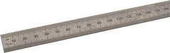 SPI - 48" Long, 0.5, 1mm Graduation, Flexible Steel Rule - Metric Graduation Style, 3/4" Wide, Silver, Satin Chrome Finish - Industrial Tool & Supply