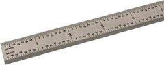 SPI - 72" Long, 1/64, 1/32, 1/16, 1/8" Graduation, Flexible Steel Rule - 10R Graduation Style, 3/4" Wide, Silver, Polished Finish - Industrial Tool & Supply