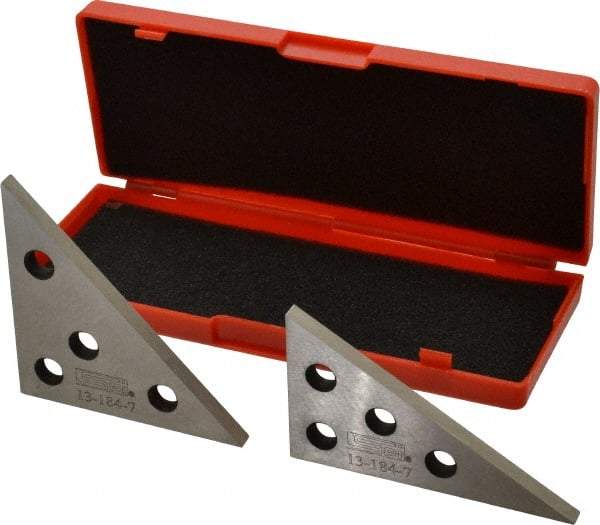 SPI - 30 to 90°, 4-1/4 Inch Long, Steel, Angle Block Set - 1/4 Inch Thick, 10 Minutes Accuracy, Includes 2 Angle Plates, 2 Pieces - Industrial Tool & Supply