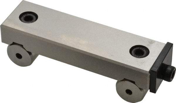 SPI - 3-3/4 Inch Long x 1 Inch Wide x 0.0002 Inch Center to Center Accuracy, 0.0004 Inch Parallelism, 2-1/2 Inch Between Rolls, Sine Bar - Steel, Includes Back Plate - Industrial Tool & Supply