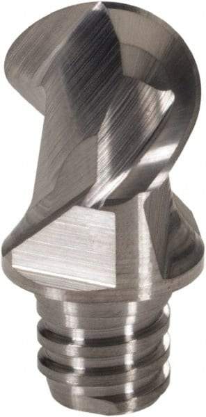 Iscar - MM EBA Grade IC08 Carbide Ball Nose Milling Tip Insert - Uncoated, 2 Flutes, 10mm Cutting Diam, 7mm Depth of Cut, 13mm Extension, 0.196" Cnr Rad, 45° Helix - Industrial Tool & Supply