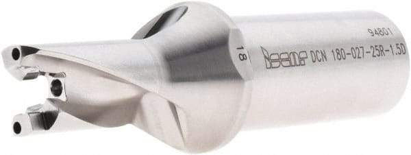 Iscar - 18mm to 18.9mm Diam, 1.5xD, 27mm Max Depth, 25mm Shank Diam, 111.5mm OAL, Replaceable-Tip Drill - FCP, ICK, ICK-2M, ICM, ICN, ICP, iCP-2M Insert, 18 Seat Size, 91104893 Toolholder, Series SumoCham - Industrial Tool & Supply
