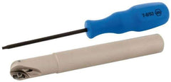 Iscar - 5/8" Cut Diam, 1/2" Max Depth of Cut, 0.62" Shank Diam, 5" OAL, Indexable Ball Nose End Mill - 1.41" Head Length, Straight Shank, BCM Toolholder, BCR D.62 Insert - Industrial Tool & Supply