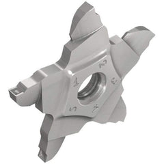 Iscar - 34F40004022PENTA F Grade IC908, 4mm Cutting Width Carbide Grooving Insert - 5mm Max Depth of Cut, Left Hand, 0.4mm Corner Radius, TiAlN Finish - Industrial Tool & Supply