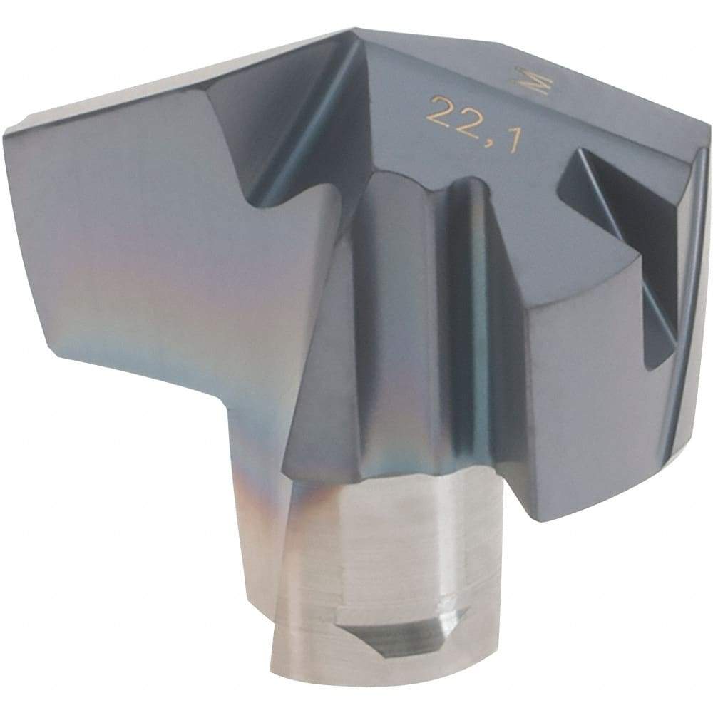 Iscar - Series ICM, 0.87" Diam Grade IC908 140° Replaceable Drill Tip - Carbide, TiAlN Finish, 22 Seat Size, Through Coolant - Industrial Tool & Supply