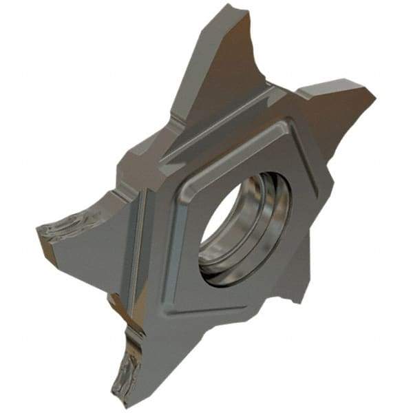 Iscar - PENTA Z IC1008 Grade, 0.059" Cutting Width, Carbide Cutoff Insert - 6° Left Hand Lead Angle, 0.0024" Cnr Rad, TiAlN/TiN Coated, Other End - Industrial Tool & Supply