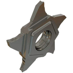 Iscar - PENTA Z IC1008 Grade, 0.059" Cutting Width, Carbide Cutoff Insert - 6° Left Hand Lead Angle, 0.0024" Cnr Rad, TiAlN/TiN Coated, Other End - Industrial Tool & Supply
