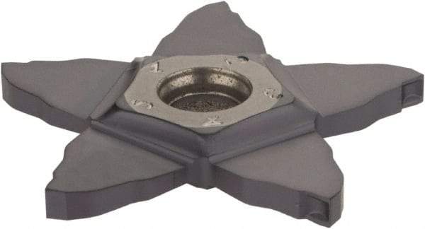 Iscar - PENTA C IC908 Grade, 0.094" Cutting Width, Carbide Cutoff Insert - 0° Neutral Lead Angle, 0.006" Cnr Rad, TiAlN Coated, Other End - Industrial Tool & Supply