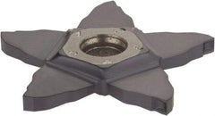Iscar - PENTA C IC908 Grade, 0.094" Cutting Width, Carbide Cutoff Insert - 0° Neutral Lead Angle, 0.006" Cnr Rad, TiAlN Coated, Other End - Industrial Tool & Supply