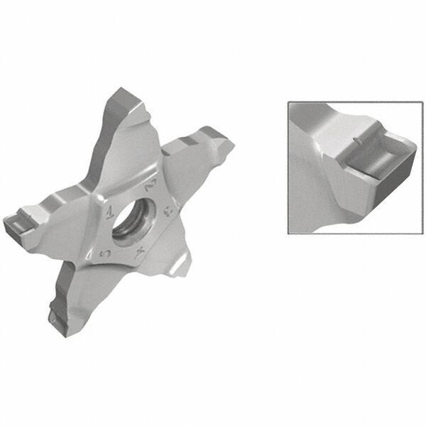 Iscar - PENTA C IC908 Grade, 0.13" Cutting Width, Carbide Cutoff Insert - Neutral Lead Angle, 0.004" Cnr Rad, TiAlN Coated, Other End - Industrial Tool & Supply