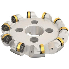 Iscar - 8.96" Cut Diam, 2-1/2" Arbor Hole, 0.28" Max Depth of Cut, 45° Indexable Chamfer & Angle Face Mill - 10 Inserts, ONMU 1008\xB6S845 SNMU 2608 Insert, Right Hand Cut, 10 Flutes, Series Helido - Industrial Tool & Supply