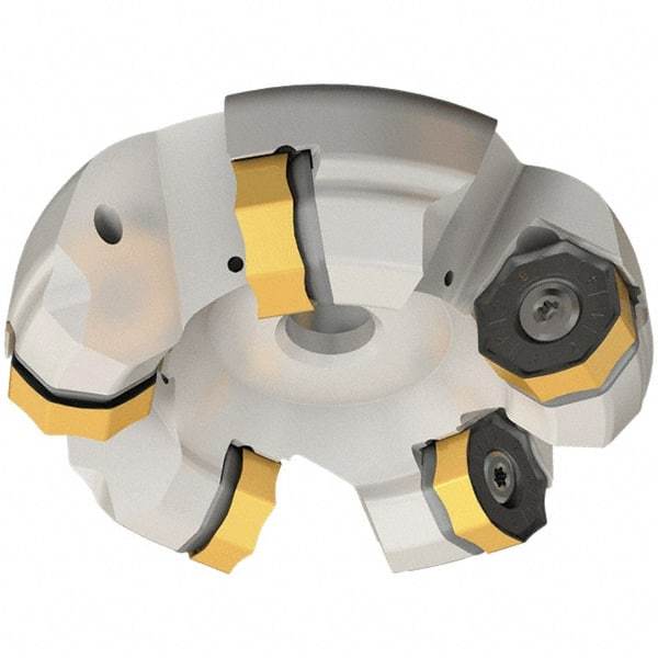 Iscar - 149.5mm Cut Diam, 40mm Arbor Hole, 7mm Max Depth of Cut, 45° Indexable Chamfer & Angle Face Mill - 6 Inserts, ONMU 1008\xB6S845 SNMU 2608 Insert, Right Hand Cut, 6 Flutes, Through Coolant, Series Helido - Industrial Tool & Supply