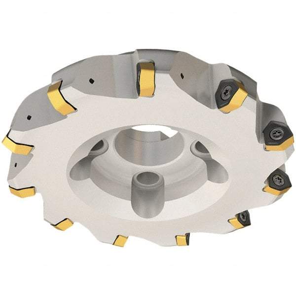 Iscar - 52mm Cut Diam, 22mm Arbor Hole, 2mm Max Depth of Cut, 30° Indexable Chamfer & Angle Face Mill - 6 Inserts, H600 WXCU 05 Insert, Right Hand Cut, 6 Flutes, Through Coolant, Series Helido - Industrial Tool & Supply